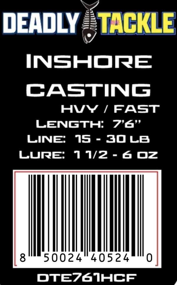 NEW Deadly Tackle Elite Series Casting Rod - 7' 6" Heavy - Ocean Stick